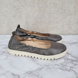 Vionic Uptown Ballet Women's Slip-On Shoes Metallic Polluted Silver